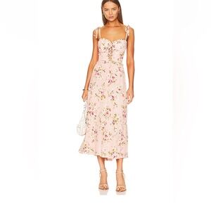 Sandrine Midi Dress in Floral Dawn Blush